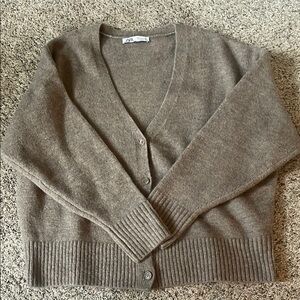 Zara Women's Brown Cardigan Sweater
